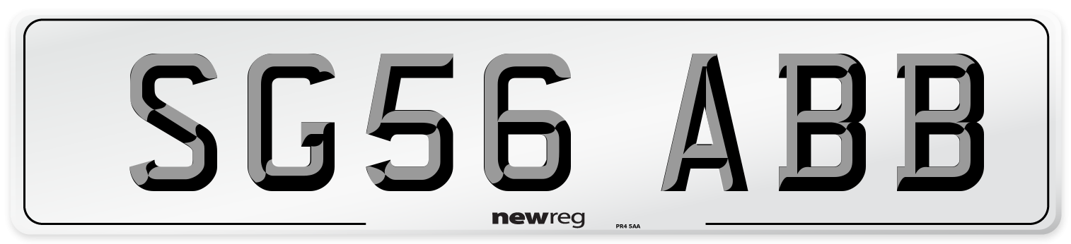 SG56 ABB Number Plate from New Reg